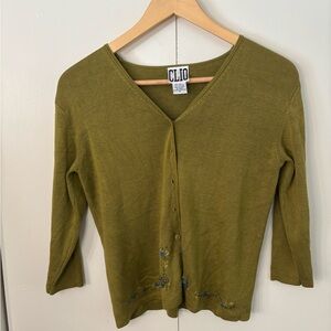Clio Olive Green Cardigan